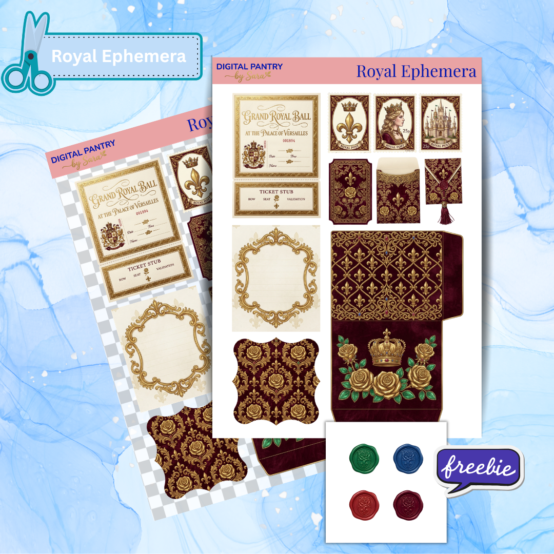 Royal Ephemera Printable Sticker Sheet