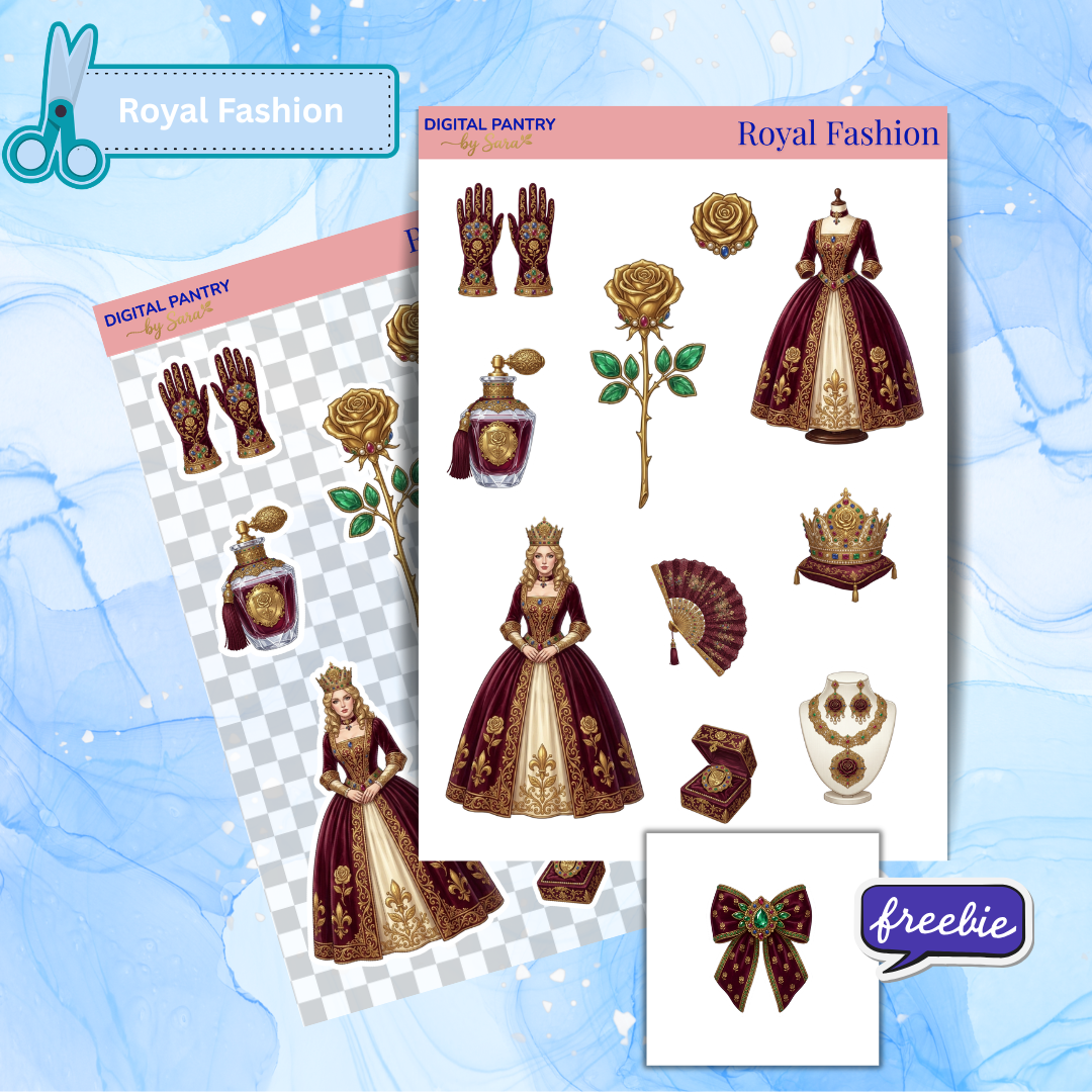 Royal Fashion Printable Sticker Sheet