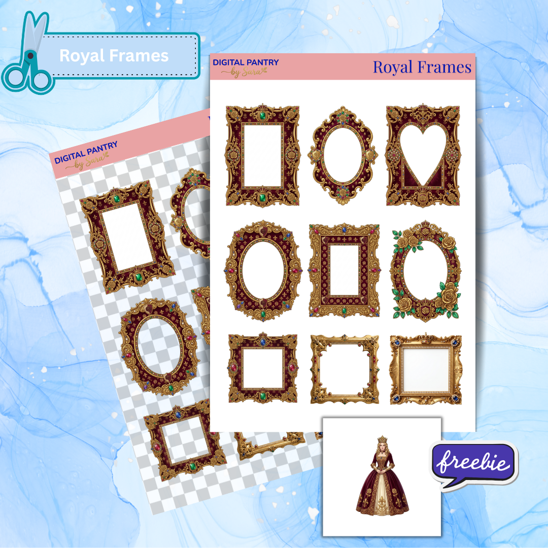 Royal Frames Printable Sticker Sheet