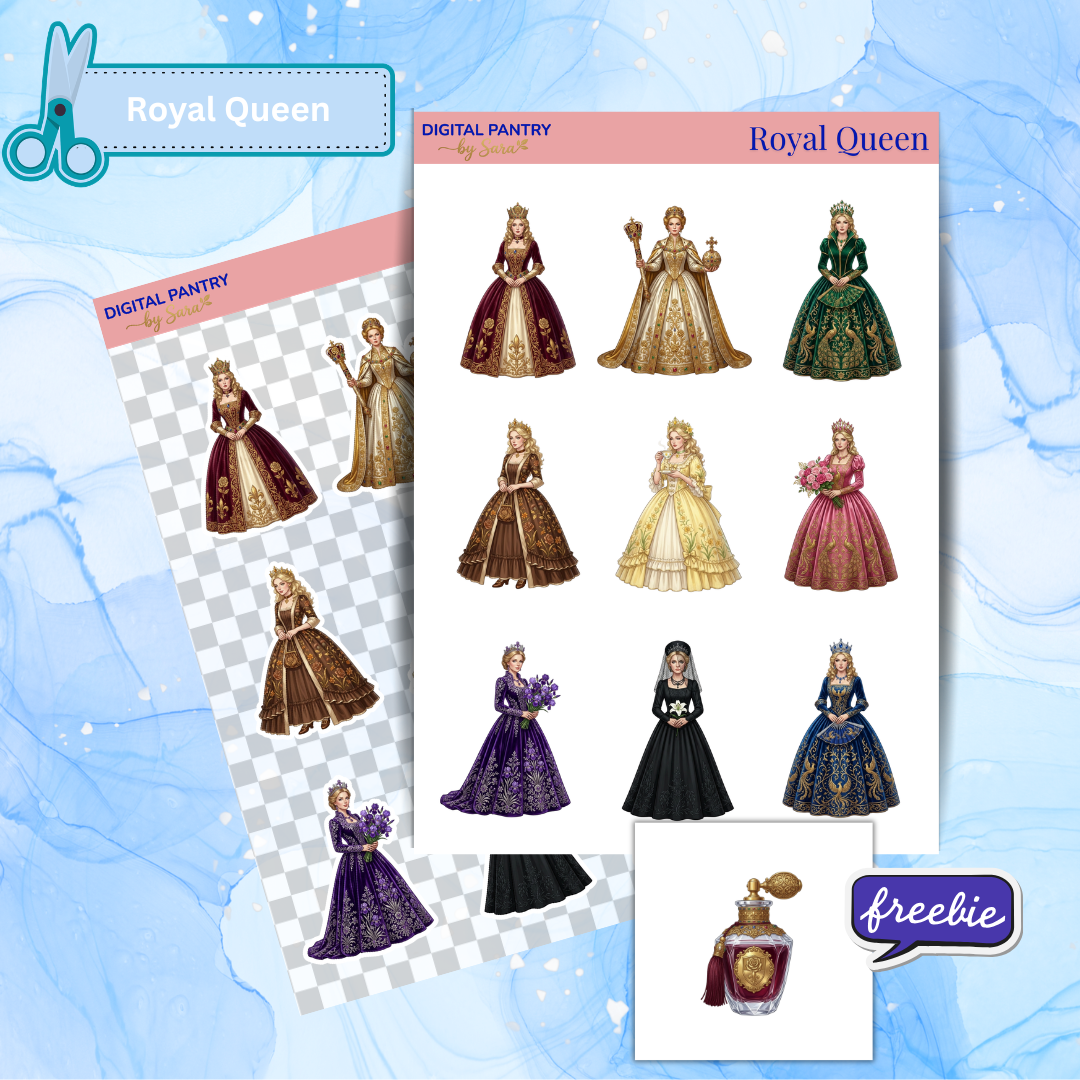 Royal Queen Printable Sticker Sheet