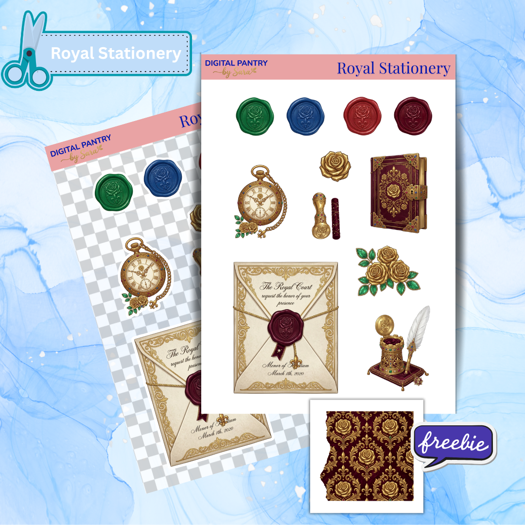 Royal Stationery Printable Sticker Sheet