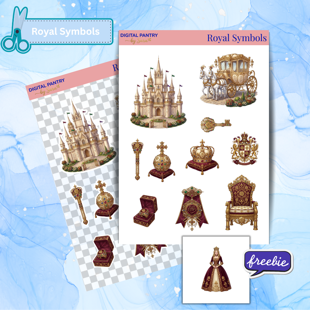 Royal Symbols Printable Sticker Sheet